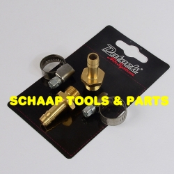 Perslucht slangpilaar  8 mm 1/4 buitendraad met slangklem per 2 verpakt | 4842111